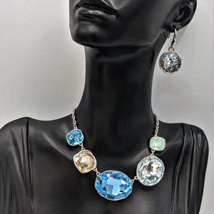Touchstone Crystal by Swarovski Retired Sea Glass Statement Necklace & Earrings